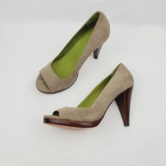 Boden Real Leather Taupe Heel Pumps Size 38/8 - Picture 2 of 10